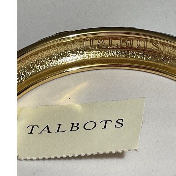 Talbots Gold Tone Aqua Enamel Rhinestone Angel Fish Hinged  Bangle $38.50 MSRP - Picture 4 of 4